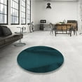 thumbnail image 4 of Ahgly Company Machine Washable Indoor Square Transitional Teal Green Area Rugs, 5' Square, 4 of 7