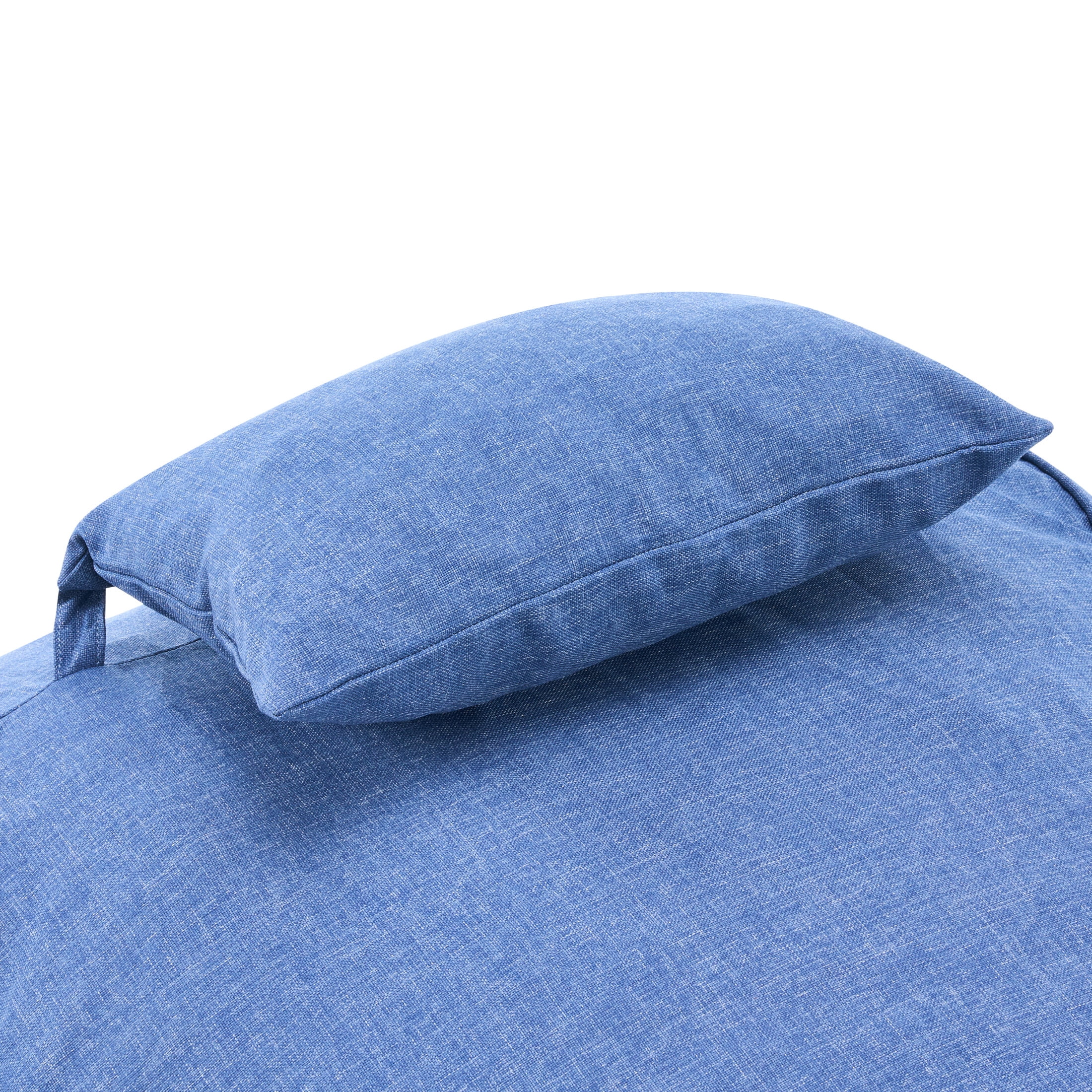 Christopher Knight Home 71" Outdoor Bean Bag Lounge Chair with Headrest Pillow, Plush Foam Fill, Navy Blue