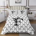 thumbnail image 1 of Erosebridal Ensemble de Courtepointe avec Nœud pour Lit Grand Size, Ensemble de Lit avec Initiale Monogrammée, Décoration de Chambre Rêveuse, Léger, 3 Pcs, 1 of 5