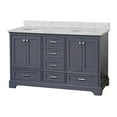 thumbnail image 3 of Harper 60" Double Bathroom Vanity with Marine Gray and Carrara Marble Top, 3 of 8