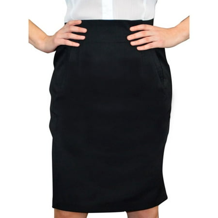 Susie Rose Collection Women's Career Pleated Elastic Waist Pencil Skirt