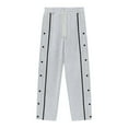 thumbnail image 6 of ADSSDQ Mens Tear Away Basketball Pants High Split Snap Button Post-Surgery Sweatpants Open Bottom Breakaway Sweat Pants Gray 3XL, 6 of 7