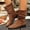Brown, variant on Womens Mid-Calf Slouch Boots, Comfortable Low Heels Pull-On Fall Winter Suede Boots Brown US8.5