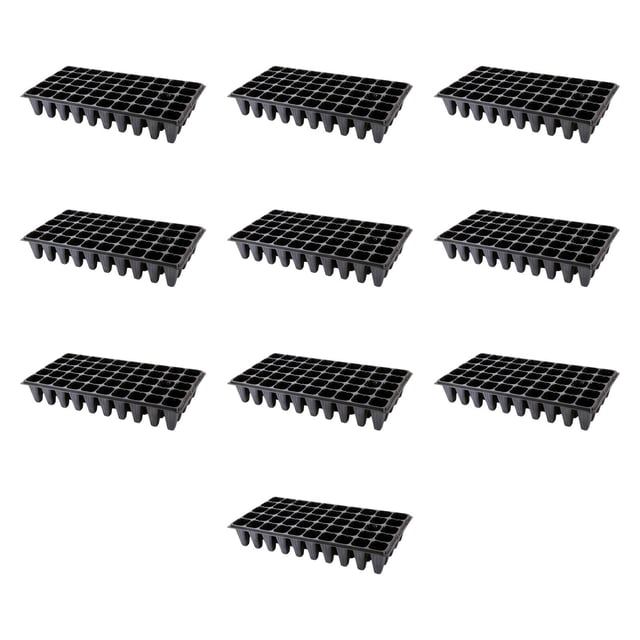 10 piezas de bandeja de inicio de vivero de plántulas de material PP multiusos 54x28cm para 50 cuadrículas