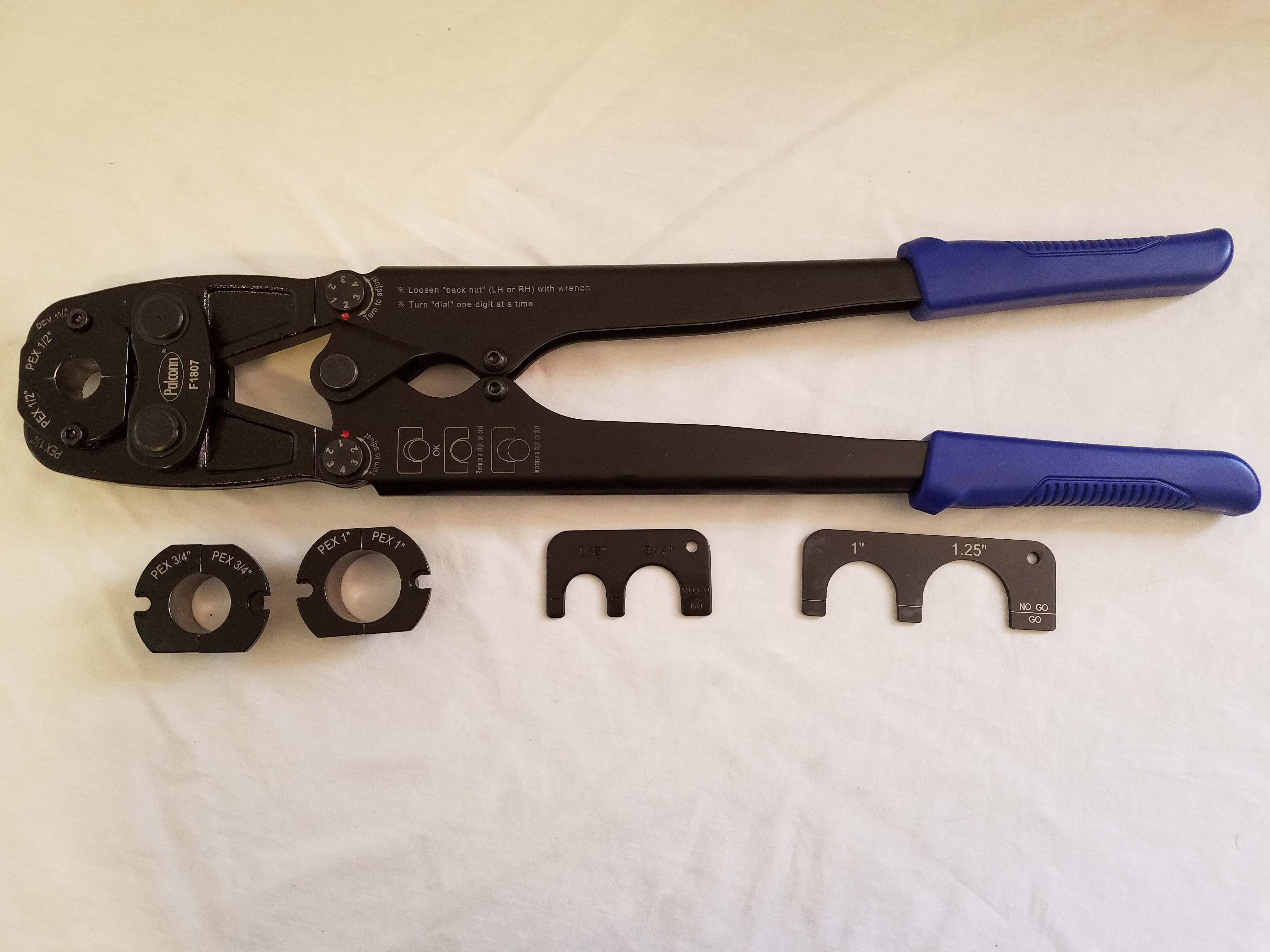 1/2", 3/4", 1", and 1 1/4" Pex crimp Multi-Tool