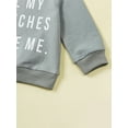 thumbnail image 6 of Wassery Baby Boys Girls Jumpsuits 6M 12M 18M 24M 3T 4T 5T Toddler Boys Autumn Sweatshirts Gray Long Sleeve Letter Print Pullover Crew Neck Tops 0-5Y, 6 of 9