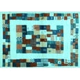 thumbnail image 1 of Ahgly Company Indoor Rectangle Abstract Light Blue Contemporary Area Rugs, 5' x 7', 1 of 4