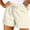 #0287-Beige, variant on Shorts for Women Elastic Drawstring Waist Roll Cuff Patch Pocket Plain Detail Relaxed Fit Shorts Beach Walk Wrinkle Resistant Cargo Shorts Women Gift