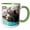 Green/White, variant on 3drose, Alaska, Lake Clark. Headshots of Two Grizzly Bears Swimming., 11oz Magic Transforming Mug