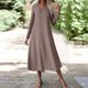 thumbnail image 4 of mfyjkho Vestidos casuales para mujer, Vestido casual de manga corta con cuello en V para mujer Vestidos de fiesta para mujer xxl, 4 of 9