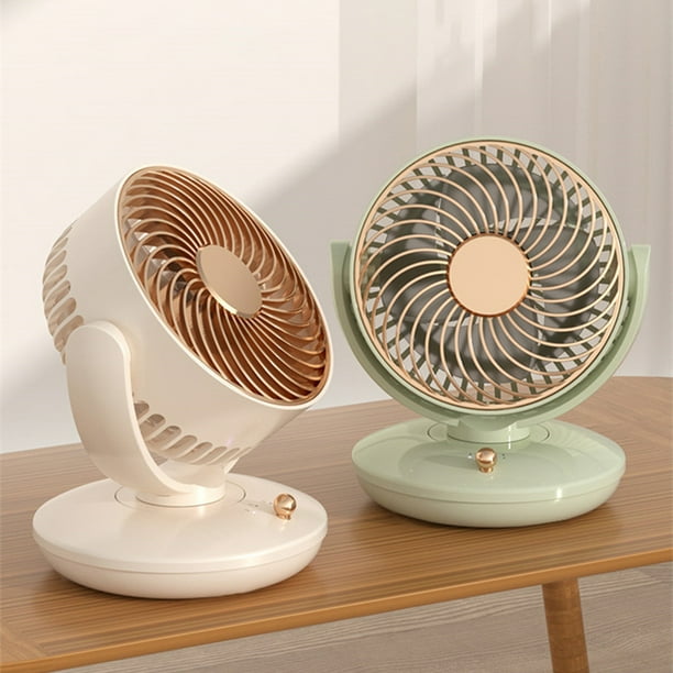 Ventilador de Escritorio Usb Compacto Xingliang de 3 Velocidades con Ángulo Ajustable - Ventilador Personal Silencioso para Hogar, Oficina y Dormitorio - Ventilador Circulador de Plástico Abs Beige y
