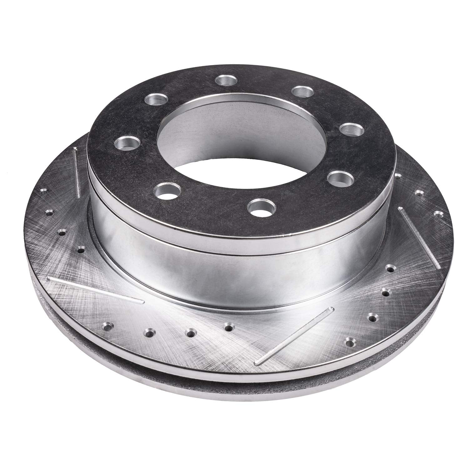 Detroit Axle - 8-Lug Brake Rotors for 2013-2022 Ford F-350 Super Duty, 2013-2016 F-450 Super Duty, 14.29" inch Front and Rear Drilled and Slotted Disc Brake Rotors Replacement