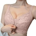 thumbnail image 2 of Telankuip Ultra Soft Front Zipper Wireless Lifting Bras for Women Wirefree Lace Anti-Sagging Seamless Bralettes Full Coverage Racerback Thin Cup Comfort Front Closure Bras Pink 90, 2 of 5