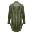 thumbnail image 5 of Lovskoo 2024 Womens Velvet Dress V-Neck Long Sleeve Oversized Mini Party Cocktail Boyfriend Dress Olive Green, 5 of 6