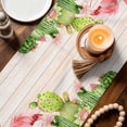 thumbnail image 3 of Pink Flamingos Table Runner 70 Inches, Summer Tropical Flowers Cactus Wooden Bed Runner Dresser Scarves Tabletop for Indoor Outdoor Parties/Ceremony/Banquet, 13" x 70", 3 of 9