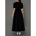 thumbnail image 1 of Robe d'Été Col Rond Manches Contrastées Robe Longue Irrégulière en Grande Quantité Noir 4TG, 1 of 6