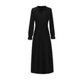 thumbnail image 5 of IROINNID Deals Long Sleeve Dress for Women Fall Dress Full-Length Formal Dress Spring Sexy V-Neck Solid Slimming Long Sleeve Dress,Black, 5 of 5