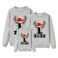 thumbnail image 3 of MIASHUI Ensemble de Pyjamas Assortis pour la Famille Shorts de Noël pour Enfants Imprimé Lettre Col Rond Manches Longues Chandail en Molleton Sans Capuche Hommes,G, 3 of 6