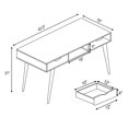 thumbnail image 4 of Costway Computer Desk Writing Table w/ Drawers Laptop PC Workstation Home Walnut, 4 of 10