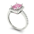 thumbnail image 2 of Clara Pucci 14K White Gold 1.86ct Pink Halo Ring for Women, 2 of 8