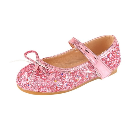 

LIZENG Toddler Kids Baby Girls Soft Sole Closed Toe Sandals Flower Kid Sequins Fine Glitter Bow Girl Princess Flats Walking Shoes