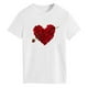 thumbnail image 4 of Camiseta de manga corta informal con estampado de amor para mujer Pompotops  hkajfhjk459810, 4 of 4