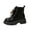 Black, variant on Chunky Platform Combat Boots Daily Office Commuting, Lace Up Foldover Flap Booties Autumn Casual Strolling, Comfortable Low Heel Shoes Holiday Travel Wearing, Flexible Lightweight Footwear, Black 8