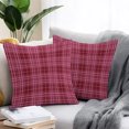 thumbnail image 2 of Throw Pillow Covers 16x16 Inch Set of 2, Buffalo Plaid Waterproof Outdoor Pillow Covers, Deep Maroon Farmhouse Gingham Striped Decorative Cushion Pillowcases for Couch, Sofa, Bed, Garden, Patio, 2 of 9
