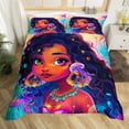thumbnail image 2 of Afro Duvet Cover American African Princess Magical Bedding Set Black Hair Comforter Cover Full,Ocean Jellyfish Kawaii Room Decor Teens, 2 of 6