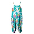 thumbnail image 5 of YDFCWXW Girls Casual Sleeveless Jumpsuits Spaghetti Strap Summer Loose Romper Long Pants with Pockets for 1-10 Years (Green, 5-6Years), 5 of 6