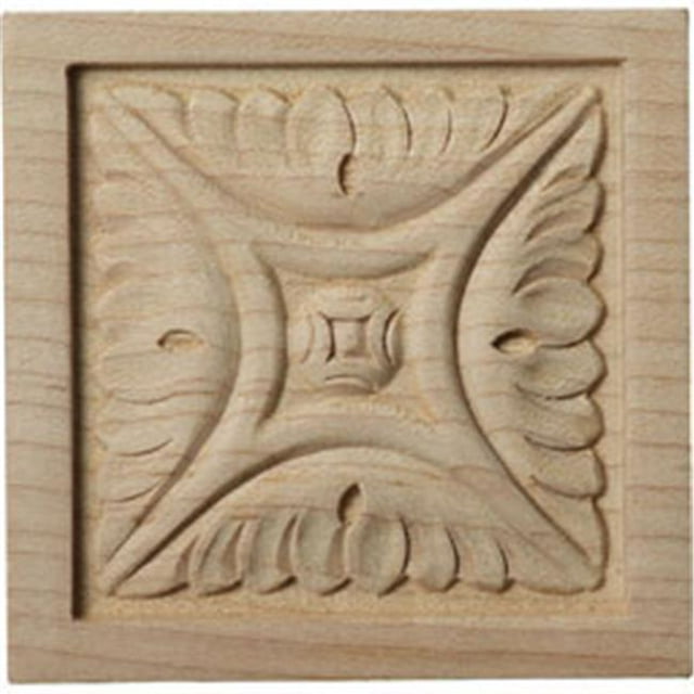 Ekena Millwork ROS03X03X00MDAL 3 in. W x 3 in. H x .62 in. D Small Middlesborough Rosette- Alder- Architectural Accent