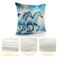 thumbnail image 4 of Orinice  Horse Throw Pillow Cushion Cover, 2 White Stallions Gallop on Snow Field Natural Landscape Winter Trees, Decorative Square Accent Pillow Case,  White, 4 of 5