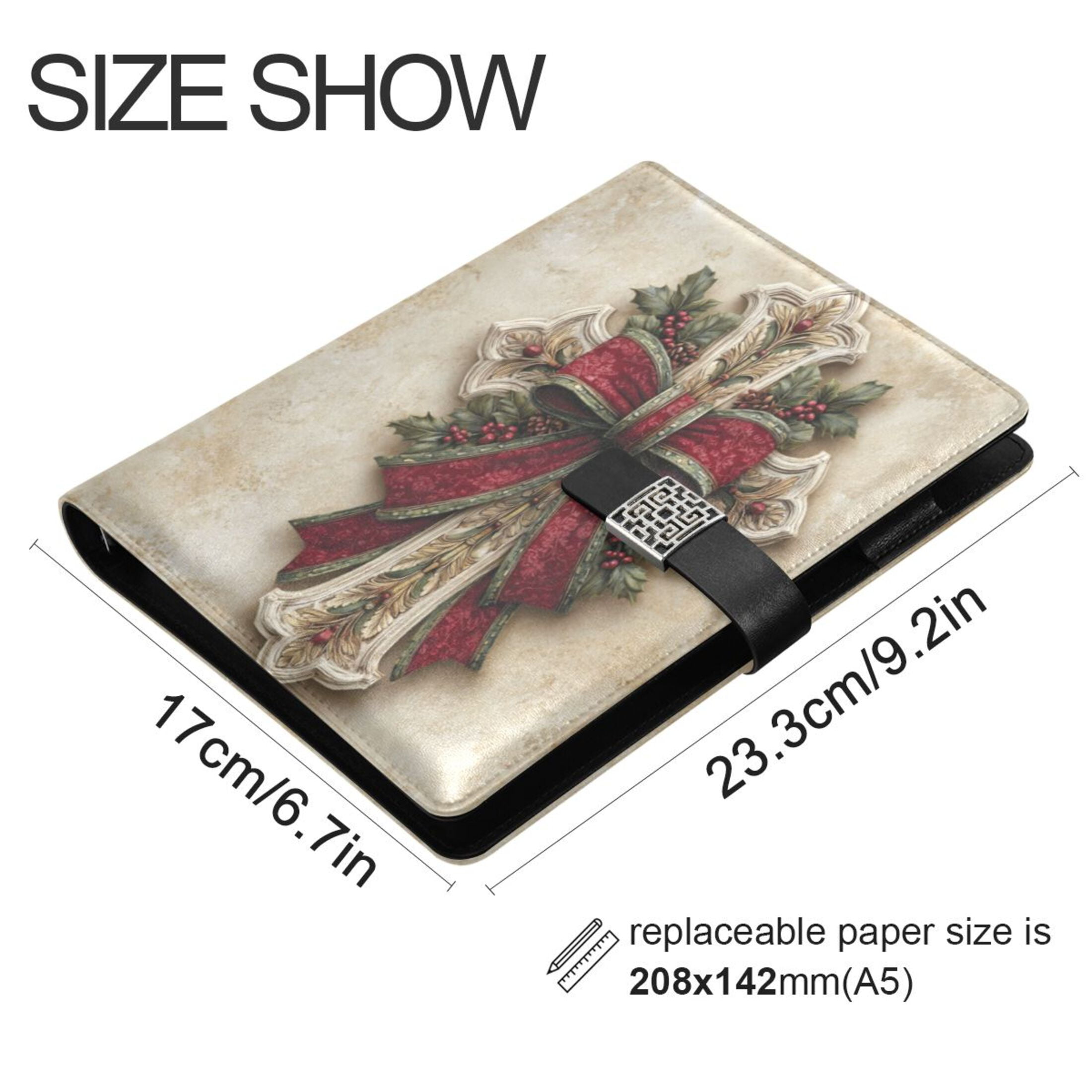 Leather Planner Leather Notebook Notebook Journal Binder Design Pen Pocket Design Convenient for Storage Beautiful Christmas Cross