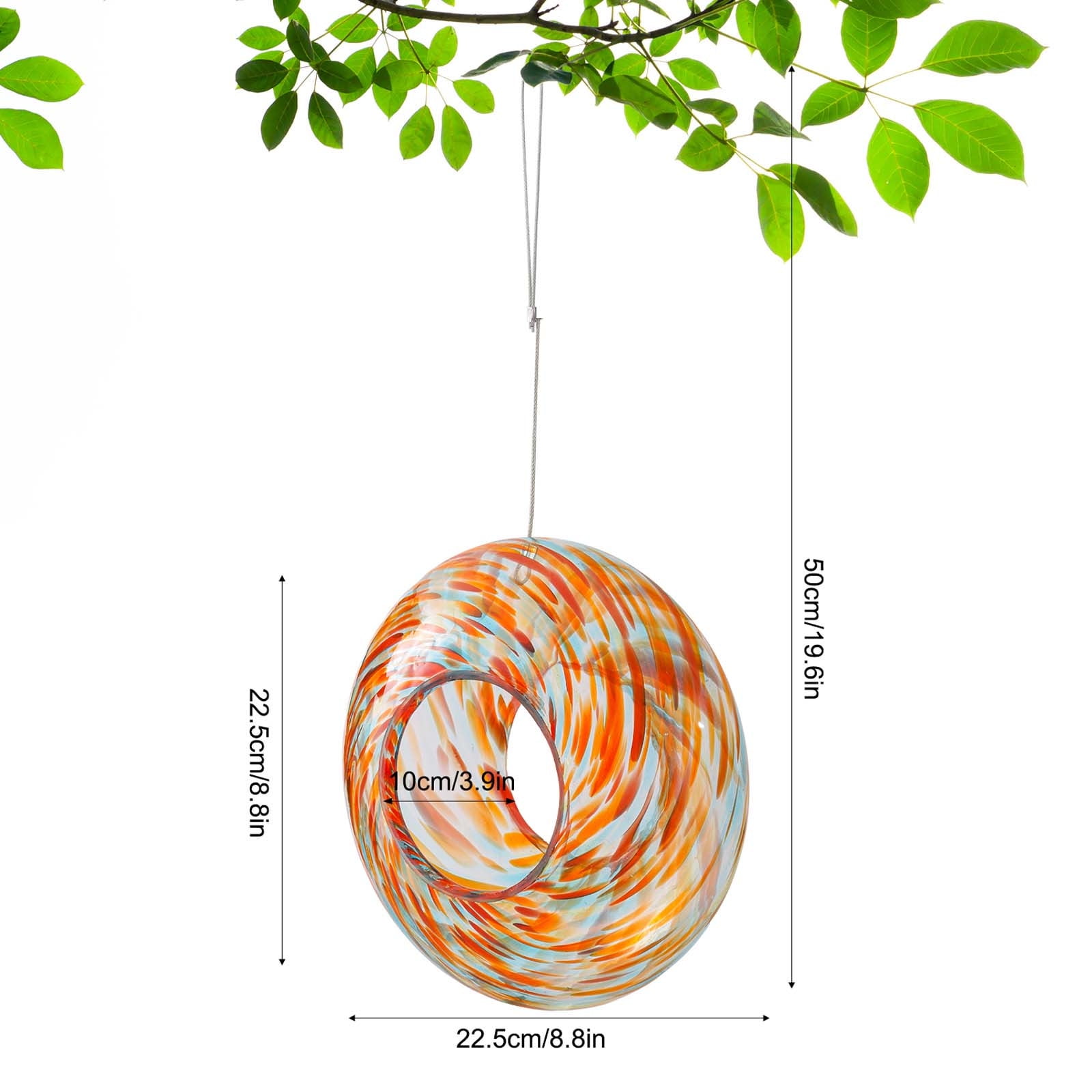 Kugisaki Glass Bird Feeder Outdoor Hanging Hummingbird Feeder for Garden Yard Patio Decor, Easy to Fill & Clean Ideal Gifts