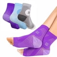 thumbnail image 5 of 3Pair Neuropathy Socks Toeless Compression Socks Breathable Comfortable Ankle Socks Relief Athletic Socks For Arch & Heel,Unisex/Color 3PCS/S, 5 of 6