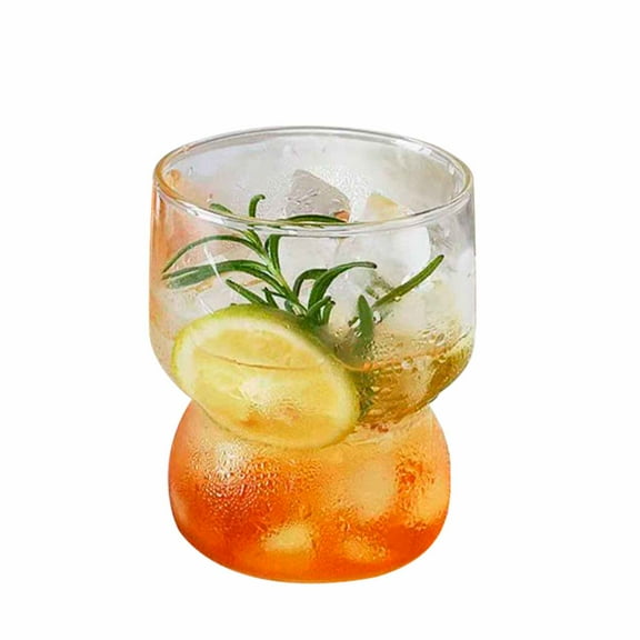 Glass Cups, Clear Striped Drinking Glasses Ice Coffee Bottle Glasses Fruit Juice Cup Great for Soda Cocktail Beer Whiskey (Clear)