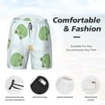 thumbnail image 3 of Naloa Kawaii Frogs Print Men Swim Trunks with Compression Liner ,Board Shorts,Men's Swim Shorts with Drawstring and Elastic Waistband-Small, 3 of 6