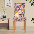 thumbnail image 4 of Yayeee 4 Pack Dining Chair Covers Stretch Parson Chairs Slipcovers Seat Protector, Colorful Flowers Pattern, 4 of 6