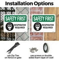 thumbnail image 3 of Respirator Required With Symbol OSHA SAFETY FIRST Rigid Plastic Sign 14 Inch x 10 Inch - 10 Pack, 3 of 8