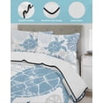 thumbnail image 4 of Quilts Twin Size, Navy Blue Coastal Turtle Soft Comforter Bedding Set for Bed, Ocean Coral Nautical Lightweight Quilted Bedspread with Pillow Cover(2 Pieces) for All Season, 68x86 Inch, 4 of 6