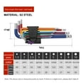 thumbnail image 4 of Vwrxbz Hex Key Set 9PCS Metric Allen Wrench 1.5-10mm Color Coded Ball End Long Arm Mechanic Tool Kit, 4 of 7