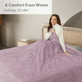 thumbnail image 3 of SUNNY HEAT Heated Electric Blanket Ribbed Flannel 72"x84" Full Size - 10 Heating Settings & 2/4/6/8/10/12 Hours Auto off, Washable - Purple, 3 of 7