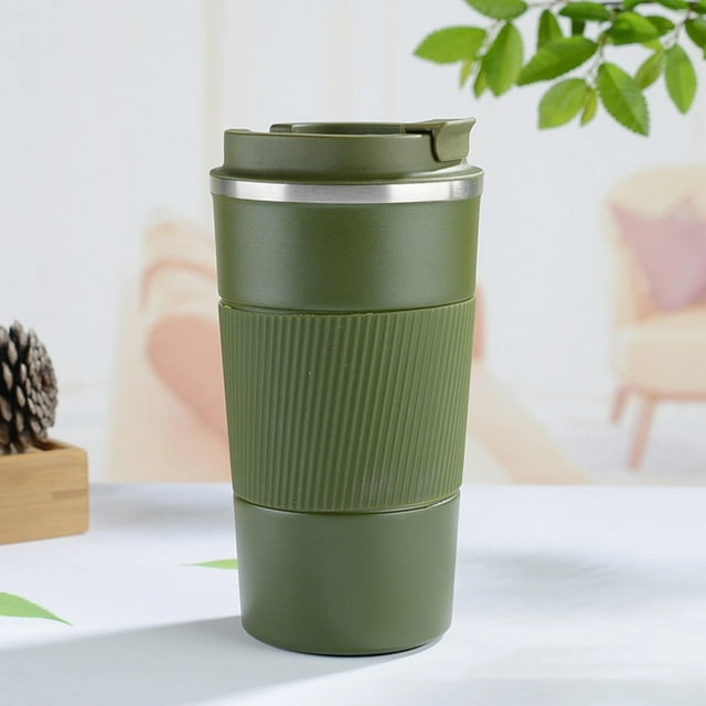1 Cup, Travel Coffee Cups Insulated Mug Thermal Tumbler To Go With Lid Leak Proof Reusable Stainless Coffee Mug Spill Proof For Hot And Iced Cold Drinks Clearance! Green
