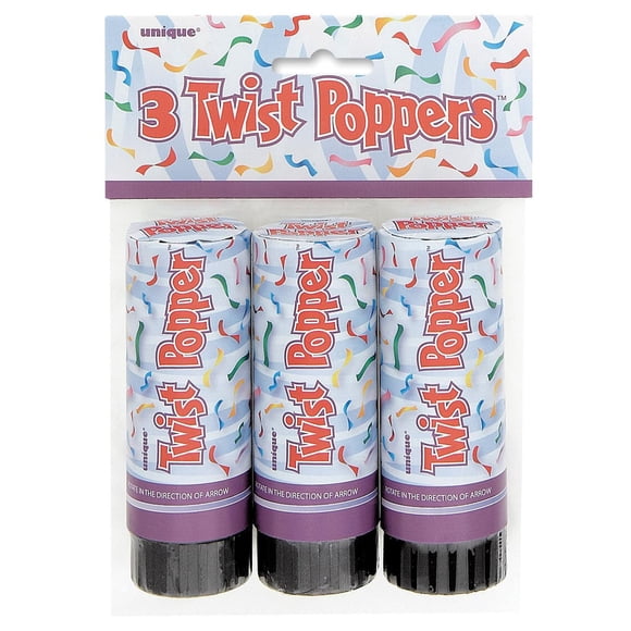 Confetti Poppers, 4in, 3ct