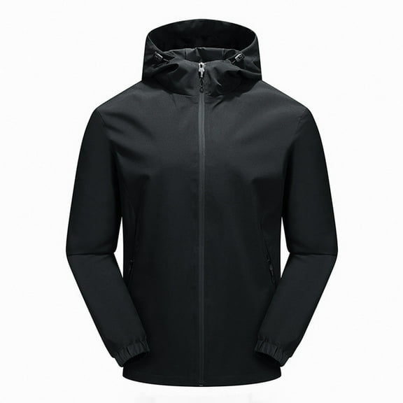 Wyobmus Man'S Oversize Hooded Jacket Causal Thin Style High-Grade Windbreaker Jacket Activewear Coat Black