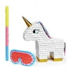 Unicorn Pinata Bundle with a Blindfold and Bat ? Perfect Small Sized Pinata For Birthday Parties, Kids Carnival and Related Events ? Small Pinata Holds Up to 5 lb?s of Candy (15 x 12 x 3.7 Inches)