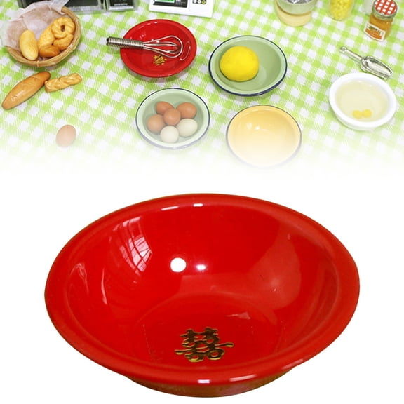 Homesteed Simulation Soup Bowl Miniature Model Old Fashioned Bowls Dollhouse Toy Props Realistic Display Decoration