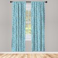 thumbnail image 2 of Ambesonne Daisy 4-Panel Curtains, Hand Drawn Flowers Accent, 56"x63", Pale Blue Olive Green, 2 of 4