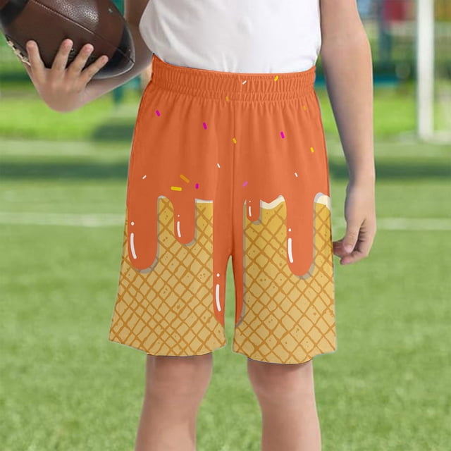 Shorts pour Filles Orange Taille Haute à Enfiler Robe d'Été pour Tout-Petits Plage 4-5 Ans