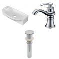 thumbnail image 1 of 17.75-in. W Above Counter White Bathroom Vessel Sink Set For 1 Hole Left Faucet AI-26248, 1 of 9